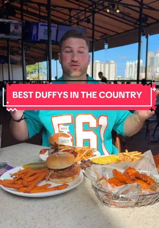 Duffy's Sports Grill in Fort Myers showing visit, sports, video by mikeiseating on TikTok