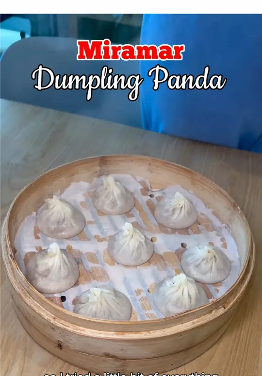 Dumpling Panda - Miramar in Miramar showing red chili wontons, shanghai pan fried dumplings, chicken soup dumplings, pork dumplings, braised beef noodle soup, chicken lo mein, video by ms.soflo on TikTok