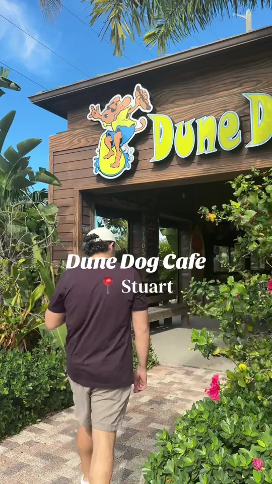 Dune Dog Cafe in Jupiter showing burger, dune dog, video by josjusttries on TikTok