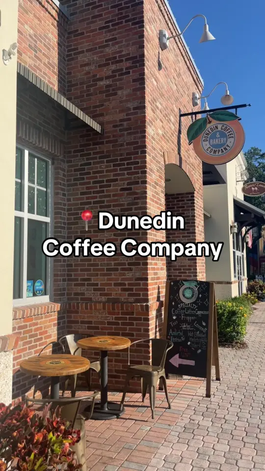 Dunedin Coffee Company & Bakery in Dunedin showing coffee, cafe atmosphere, video by jerri.kruep on TikTok