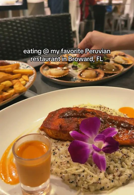 E41 - Embarcadero 41 Coral Springs in Coral Springs showing food, grilled scallops, ceviche, shrimp roll, salmon fillet, video by 1nehaljoshi on TikTok