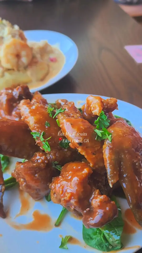 Eat My Biscuits in East Point showing restaurant review, brunch, video by atlantasfatfoodie on TikTok