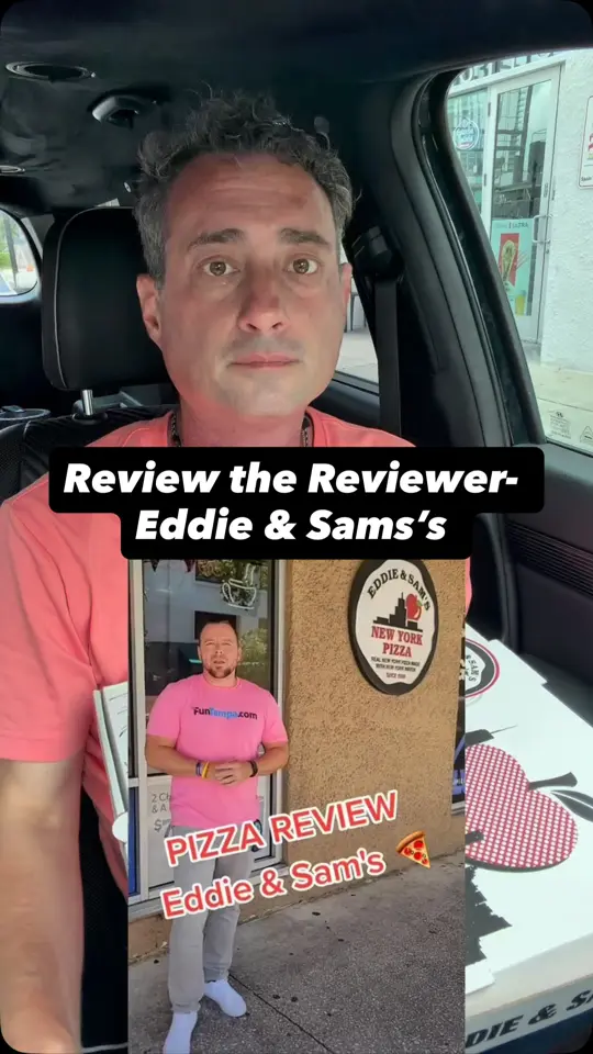 Eddie And Sam's N.Y Pizza in Tampa showing pizza, review, video by Foodie Justice on Facebook