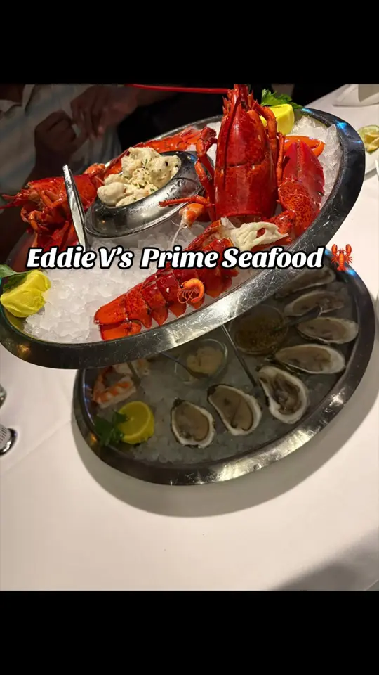 Eddie V's Prime Seafood in Boca Raton showing seafood, oysters, fine dining, video by _candyrobinson on TikTok