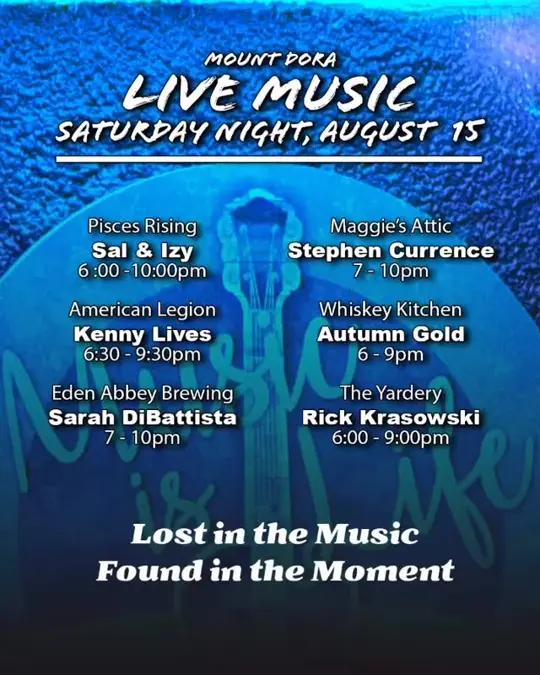 Eden Abbey Brewing Community in Mount Dora showing live music, venue visit, video by Visit Mount Dora on Facebook