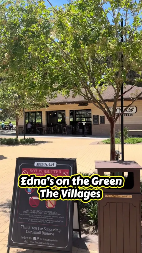 Ednas' On The Green in The Villages showing live music, beer, wine, food, video by tracynehlsen on TikTok