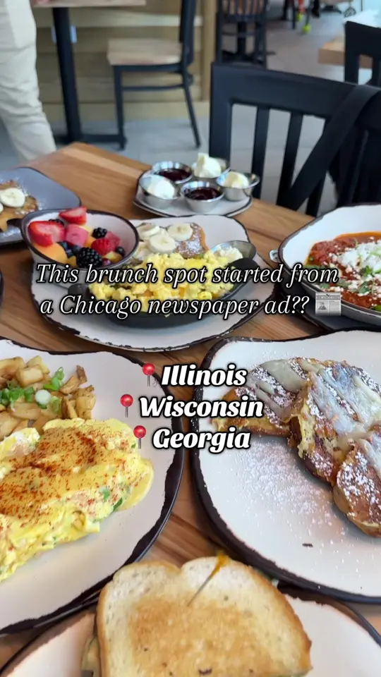 Egg Harbor Cafe in Atlanta showing visit, egg salad sandwich, banana bread french toast, video by maryamsfinds on TikTok