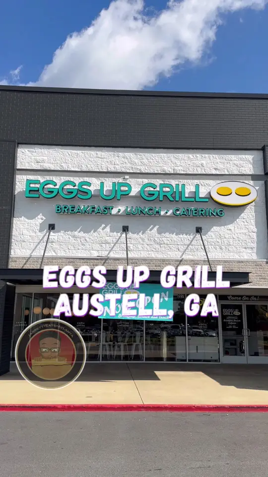 Eggs Up Grill in Austell showing review, visit, atmosphere, service, pancakes, video by jarrettisnotimpressed on TikTok