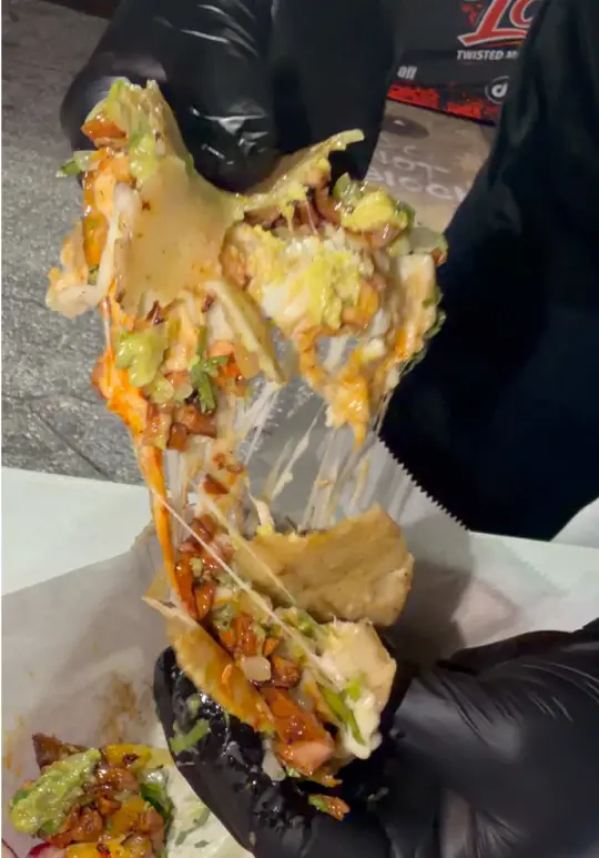 El Burro Loco in Orlando showing food, al pastor mulita, restaurant, charcoal fired meats, video by elburrolocofl on TikTok