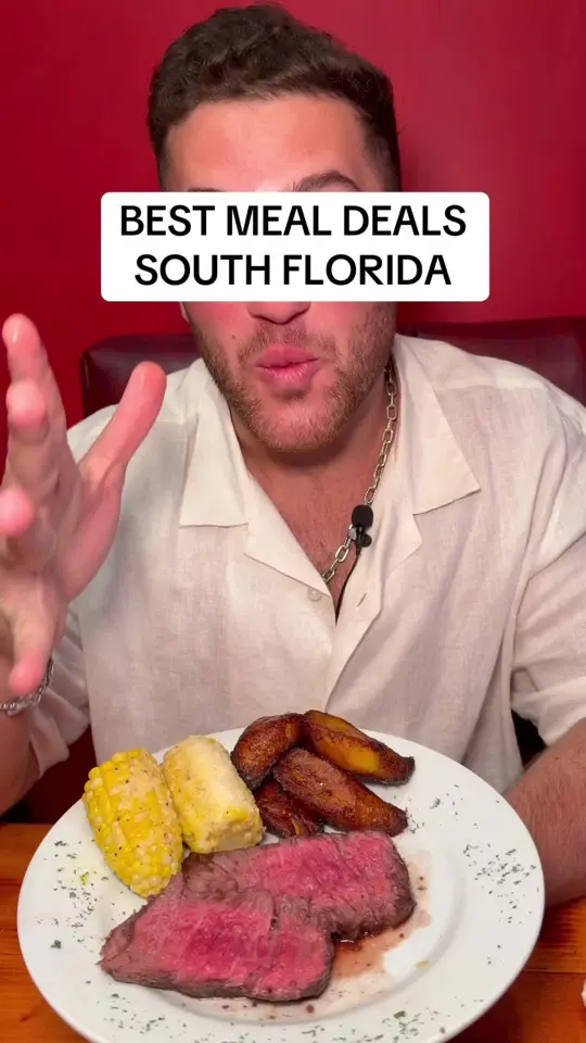 El Churrascaso Brazilian Grill in Miami showing steak, brazilian grill, video by mikeiseating on TikTok