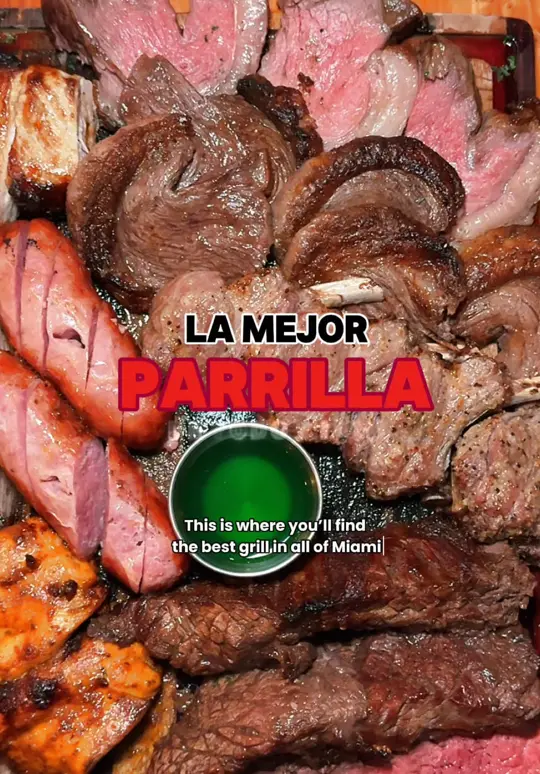 El Churrascaso Grill flagler in Miami showing review, churrasco, picanha, filet mignon, chorizo, pollo, lomo de cerdo, lamb chops, pan de queso, queso al grill con miel,, video by hellentakesmiami on TikTok