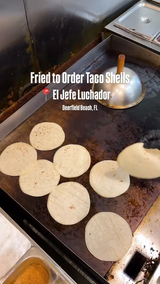 El Jefe Luchador in Deerfield Beach showing food, hard shell tacos, video by El Jefe Luchador on Facebook