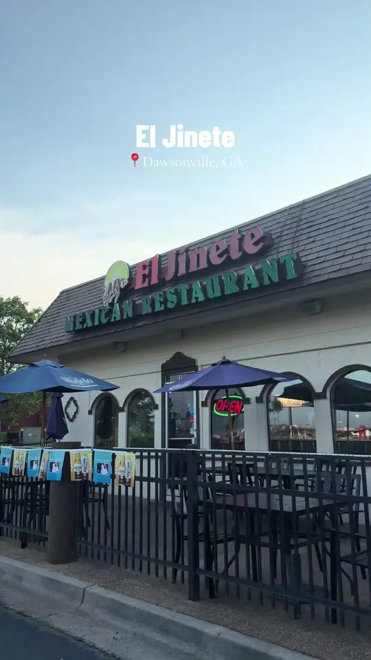 El Jinete Mexican Restaurant in Dawsonville showing review, burritos, tacos, video by itsjennanicoless on TikTok