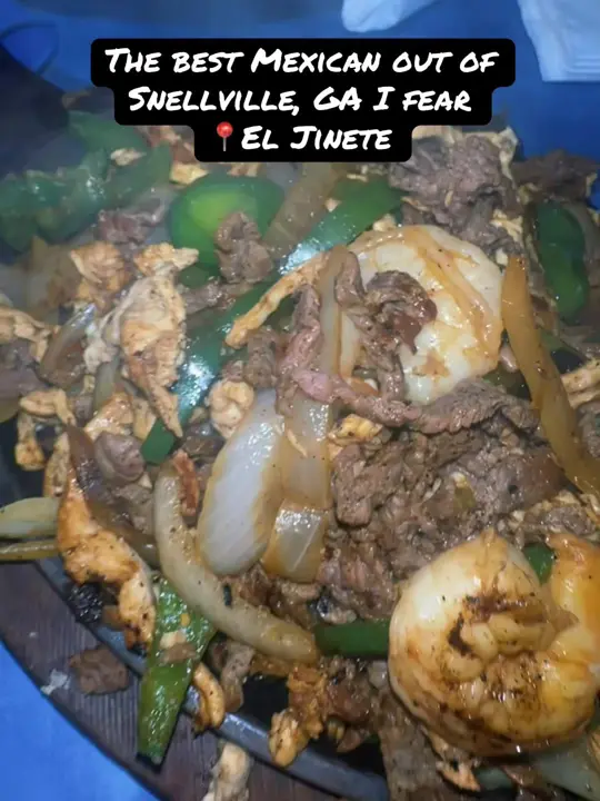 El Jinete Mexican Restaurant in Snellville showing review, authentic mexican food, strong skinny margs, large portions, fajitas, video by ram040918 on TikTok