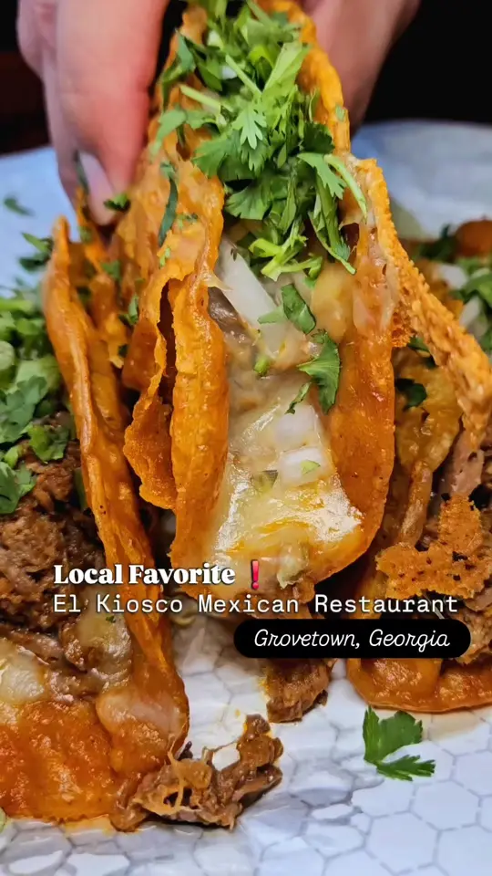 El Kiosco Mexican Restaurant in Grovetown showing restaurant, family-owned restaurant, quesabirria tacos, hawaiian fajitas, video by Dating CSRA on Facebook