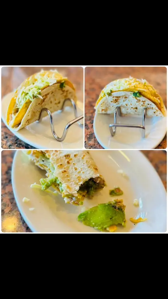 El Morelia Mexican Restaurant in Bremen showing food, double decker taco, video by Linda Wong on Facebook