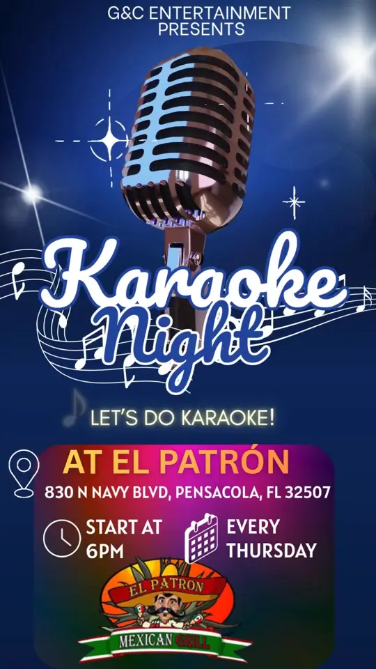 El Patron Mexican Grill - Pensacola, FL in Pensacola showing karaoke, margarita, video by G&C Entertainment on Facebook