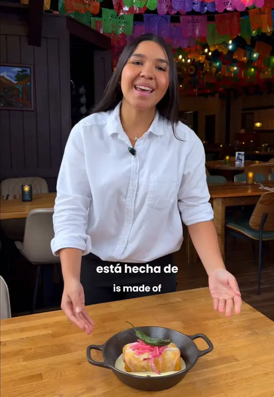 El Patron Restaurant in Atlanta showing food, chimichanga norteña, video by elpatronorl on TikTok