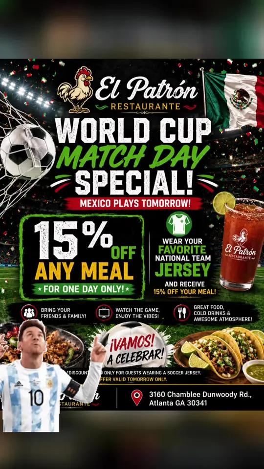 El Patron Restaurant in Atlanta showing event, world cup, sports atmosphere, video by el.patron.restaurante on TikTok
