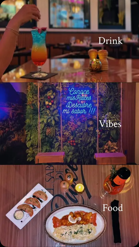  in Florida showing food, drinks, atmosphere, video by El sabor de mis Raíces on Facebook