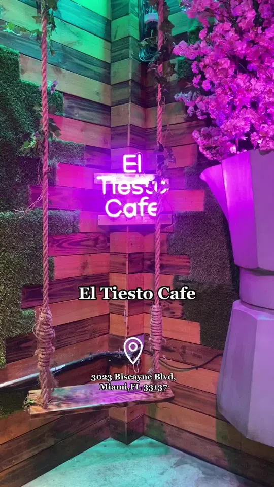 El Tiesto Cafe Miami in Miami showing cafe, drinks, atmosphere, video by elineschanel on TikTok