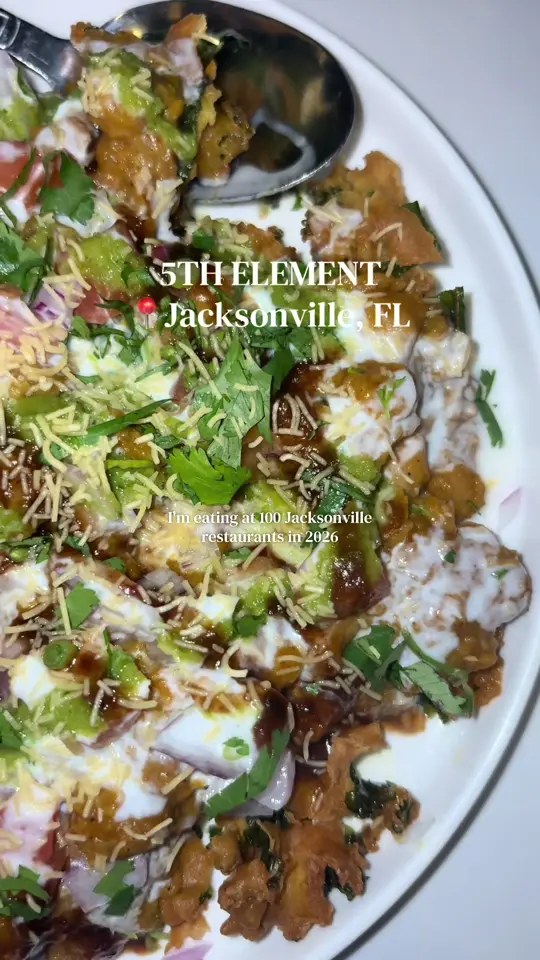 Element Bistro in Jacksonville showing restaurant review, indian food, video by uncorkedbykristin on TikTok