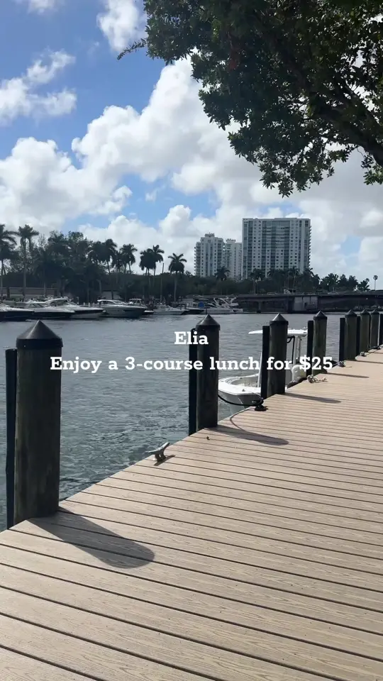 Elia in Miami showing lunch, peaceful views, service, video by reignwithmoriah on TikTok