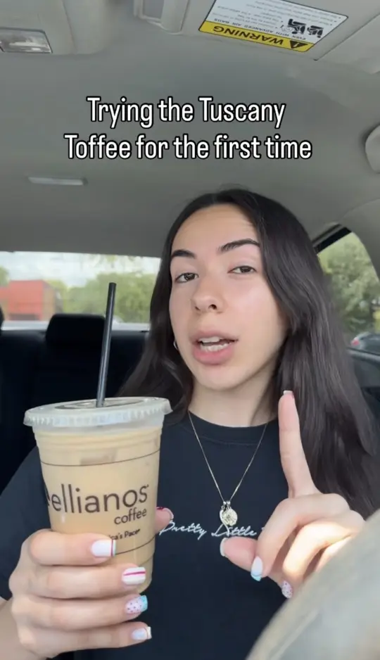 Ellianos Coffee in Dallas showing coffee, tuscany toffee, video by Ellianos Coffee Winter Springs on Facebook