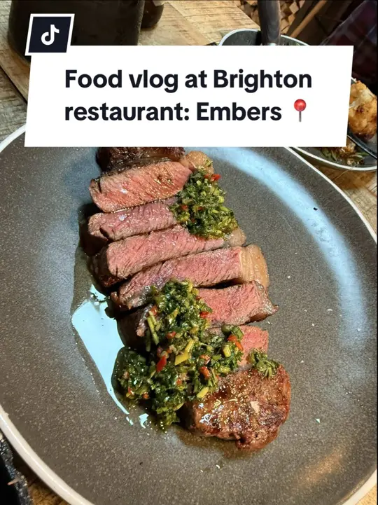 Ember in Orlando showing dinner, small plates, feast menu, video by beyondthefork on TikTok