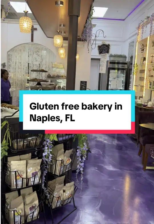 Epiphany Gluten Free Bakery in Naples showing pizza, quiche, bread, sweets, video by maverickfamilylife on TikTok