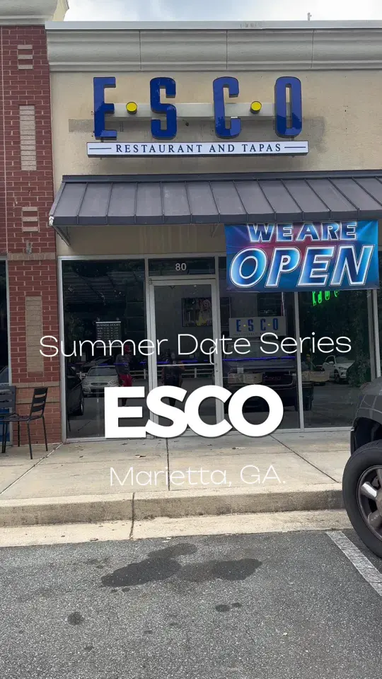 Esco Marietta Restaurant and Tapas in Austell showing visit, ambiance, customer service, parking, chicken wings, video by jusjazmyne on TikTok