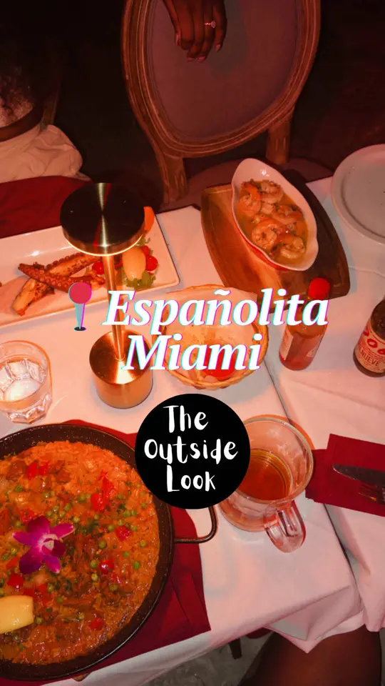Españolita Miami in Miami Beach showing review, chicken paella, octopus, shrimp, video by theoutsidelook on TikTok