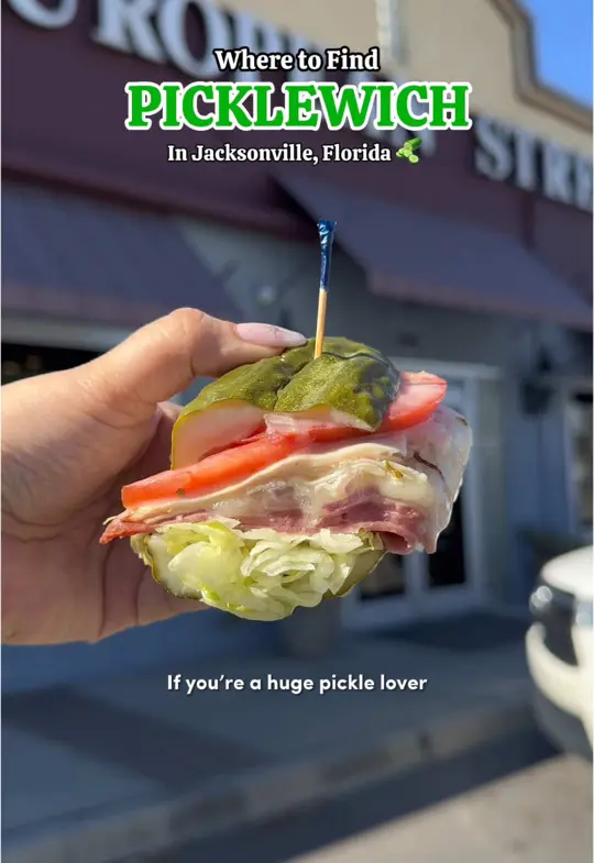 European Street Cafe in Jacksonville showing food, picklewich, video by sociall.feeds on TikTok