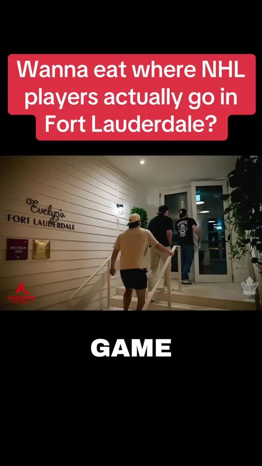Evelyn's in Fort Lauderdale showing atmosphere, quiet tables, low light, nhl players, fort lauderdale, video by augustehockey on TikTok