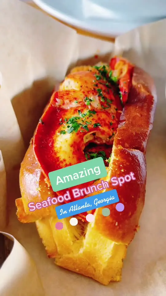 F & B Atlanta in Atlanta showing brunch, lobster roll, shrimp and grits, video by atlfoodies on TikTok