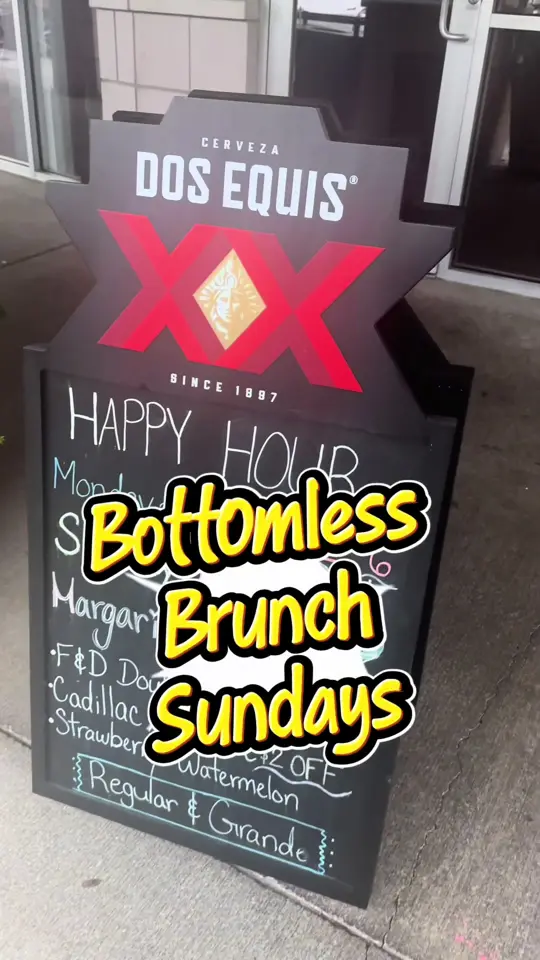F&D Cantina in Lake Mary showing bottomless brunch, mimosas, sangria, taco bar, mexican-inspired brunch favorites, video by yanibmommy on TikTok