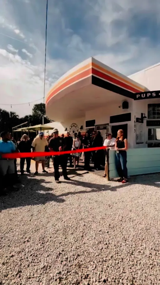Farace's Finest Pizza & Pints in Tybee Island showing ribbon cutting, pizza, turtle-friendly business, visit, video by Tybee Island Main Street on Facebook