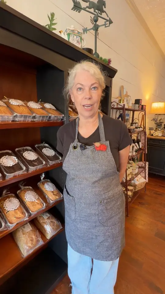 Farmhouse PoundCakes Bakery in Clayton showing review, visit, pound cake, café, video by North Georgia FOOD on Facebook