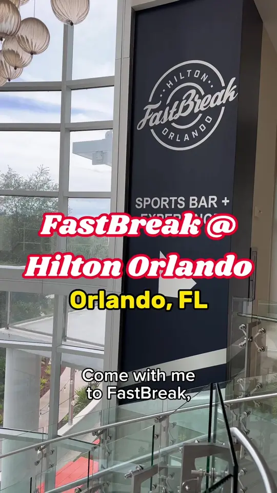 FastBreak Sports Bar in Orlando showing review, visit, video by sunshineandkeylimeblog on TikTok
