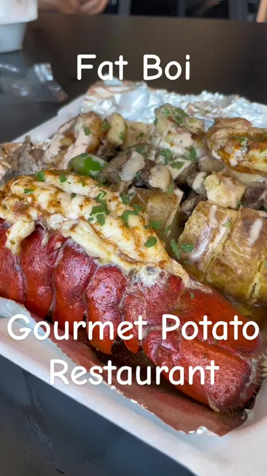 Fat Boi Gourmet Potato Restaurant in Daytona Beach showing review, visit, video by theblackfoodies1 on TikTok