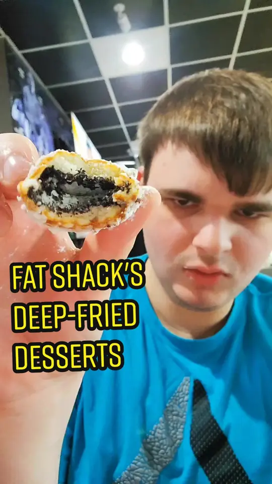 Fat Shack in Orlando showing food review, deep-fried desserts, video by lukefoods on TikTok