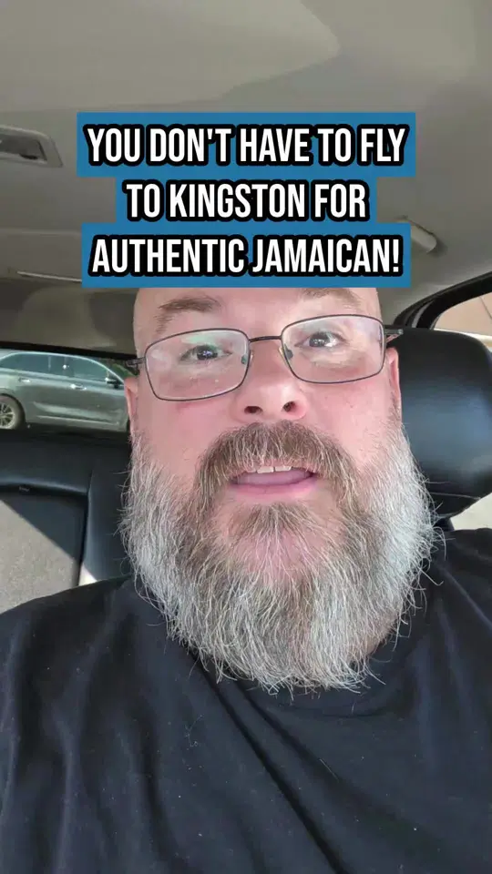 Fern Gully Jamaican Restaurant & Bar in Kennesaw showing jerk chicken, oxtails, rice, fried plantains, visit, video by therealericberry on TikTok