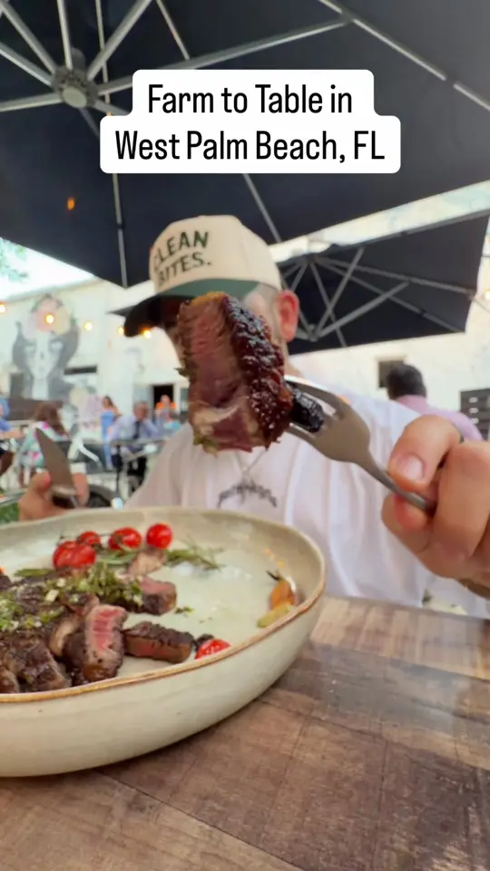 Fern in West Palm Beach showing review, farm-to-table restaurant, video by cleanbites_mikes on TikTok