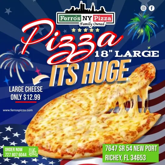 Ferro's Pizza in New Port Richey showing pizza, visit, video by Ferro's Pizza on Facebook