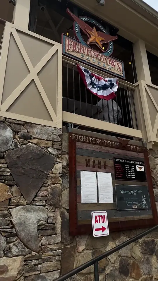 Fightingtown Tavern in Blue Ridge showing review, visit, atmosphere, video by appalachianexperi on TikTok