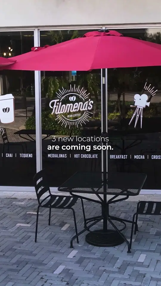 Filomena's Bean Coffee in Davie showing coffee shop, expansion announcement, video by Filomena's Bean Coffee on Facebook