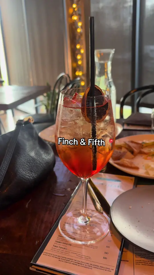 Finch & Fifth in Augusta showing cocktail, happy hour, video by rangerdanielle on TikTok