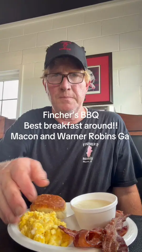 Fincher's Barbecue in Macon showing restaurant, breakfast, video by Fincher's Barbecue on Facebook