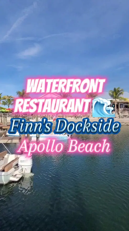 Finn's Dockside Bar & Grill in Apollo Beach showing review, visit, video by funtampa on TikTok