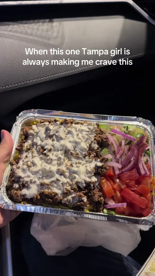  in Florida showing food, beef shawarma over rice, video by tampaiman on TikTok